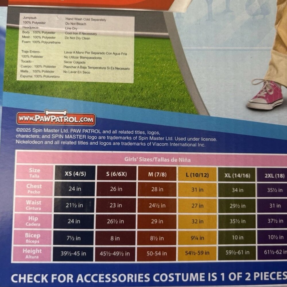 Paw Patrol Skye Costume Girls S 6/6X NWT - No Box Included - Picture 4 of 5